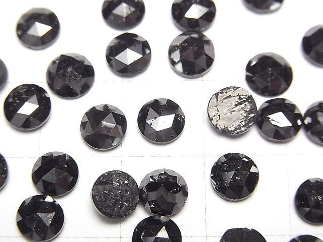 Schwarzer Diamant AAA Rund Rose Cut 6x6mm 1Stück