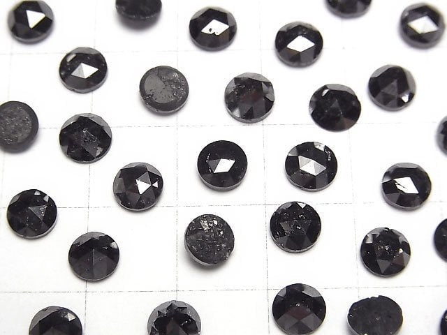 Schwarzer Diamant AAA Rund Rose Cut 6x6mm 1Stück