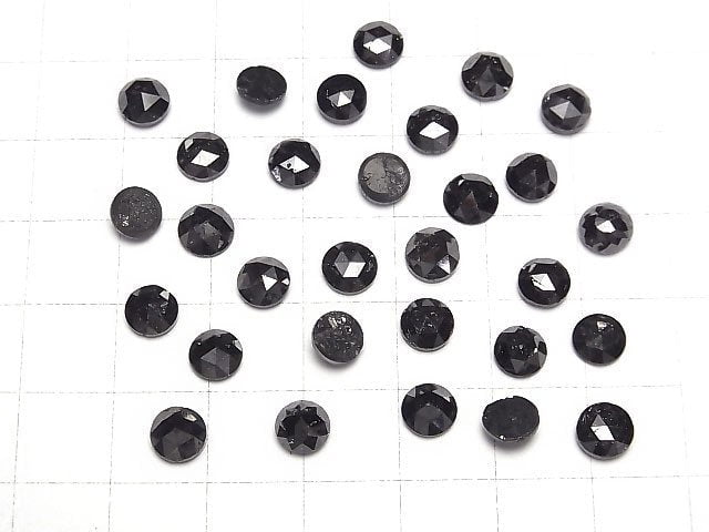 Schwarzer Diamant AAA Rund Rose Cut 6x6mm 1Stück