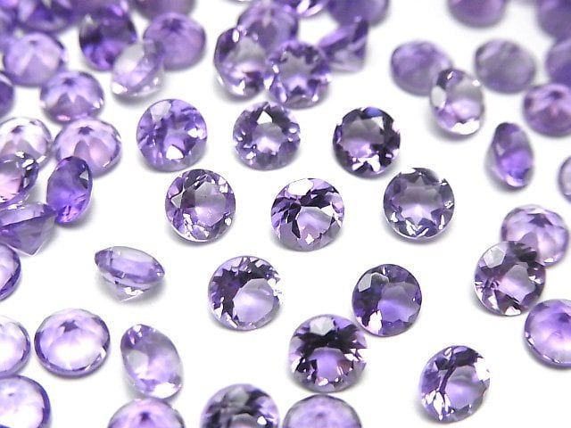 Hochwertiger Amethyst AAA Lose Stein runder facettierter 5x5mm 10 Stück