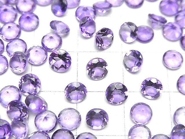 Hochwertiger Amethyst AAA Lose Stein runder facettierter 5x5mm 10 Stück