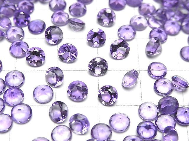 Hochwertiger Amethyst AAA Lose Stein runder facettierter 5x5mm 10 Stück