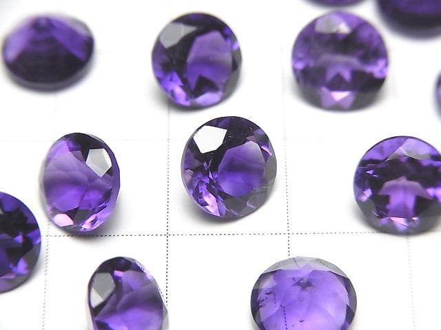 Hochwertiger Amethyst AAA Ungebohrt Runde Facettiert 8x8mm 3 Stück 8,79 $!