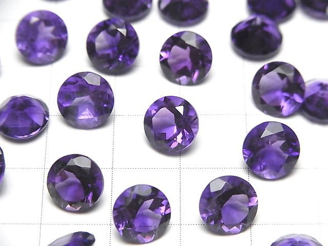 Hochwertiger Amethyst AAA Ungebohrt Runde Facettiert 8x8mm 3 Stück 8,79 $!