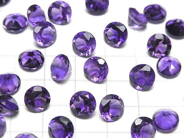 Hochwertiger Amethyst AAA Ungebohrt Runde Facettiert 8x8mm 3 Stück 8,79 $!
