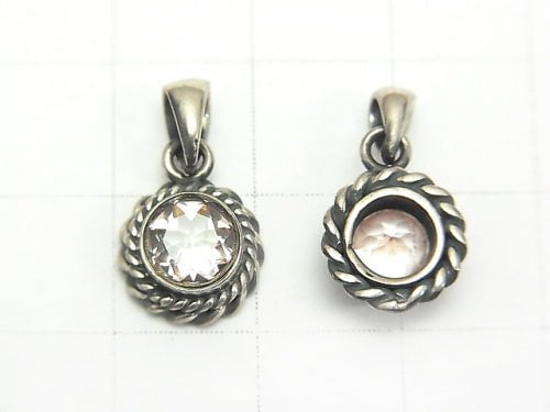 High Quality Morganite AAA Round Faceted Pendant 9x9x4mm Silver925