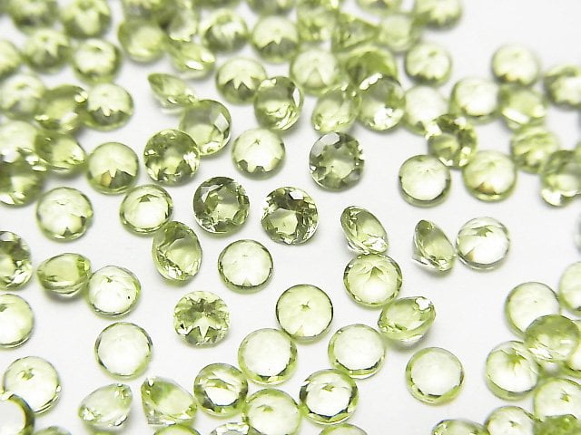 Hochwertiger Peridot AAA Ungebohrt Rund Facettiert 3x3x2mm 10Stück