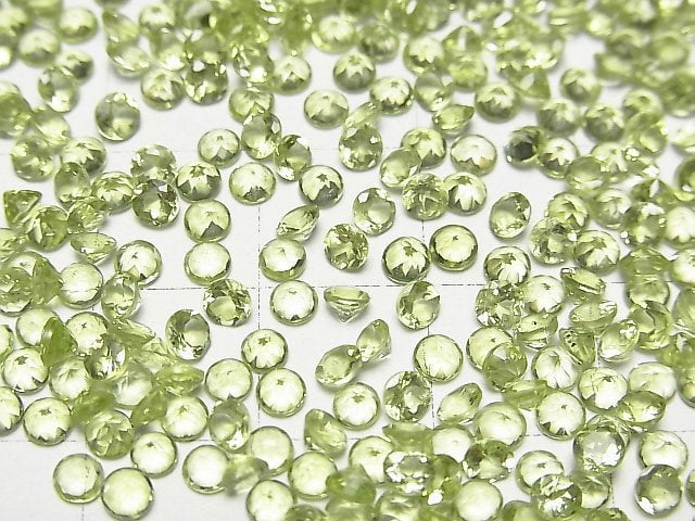 Hochwertiger Peridot AAA Ungebohrt Rund Facettiert 3x3x2mm 10Stück