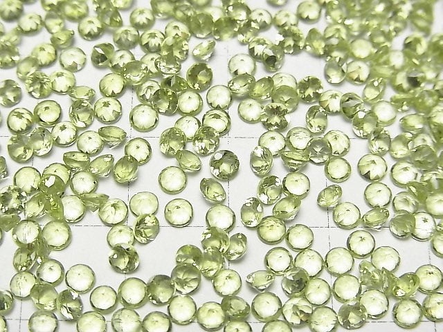 Hochwertiger Peridot AAA Ungebohrt Rund Facettiert 3x3x2mm 10Stück