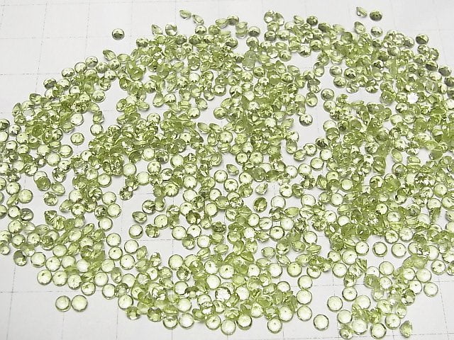Hochwertiger Peridot AAA Ungebohrt Rund Facettiert 3x3x2mm 10Stück