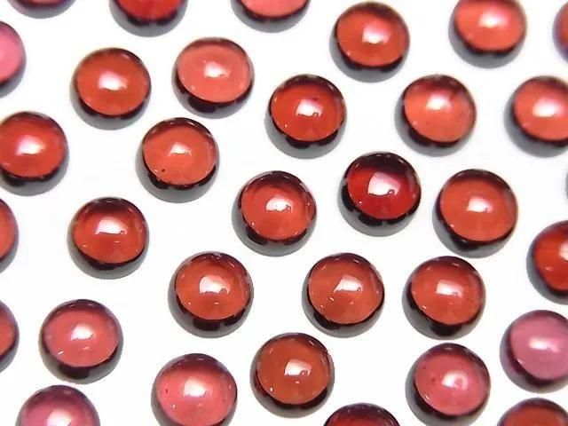 Hochwertiger Mosambik Granat AAA Rund Cabochon 5x5mm 5Stück
