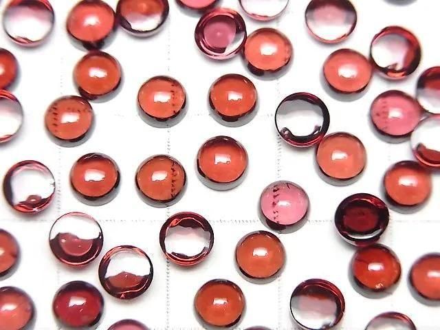 Hochwertiger Mosambik Granat AAA Rund Cabochon 5x5mm 5Stück