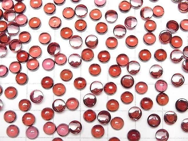 Hochwertiger Mosambik Granat AAA Rund Cabochon 5x5mm 5Stück