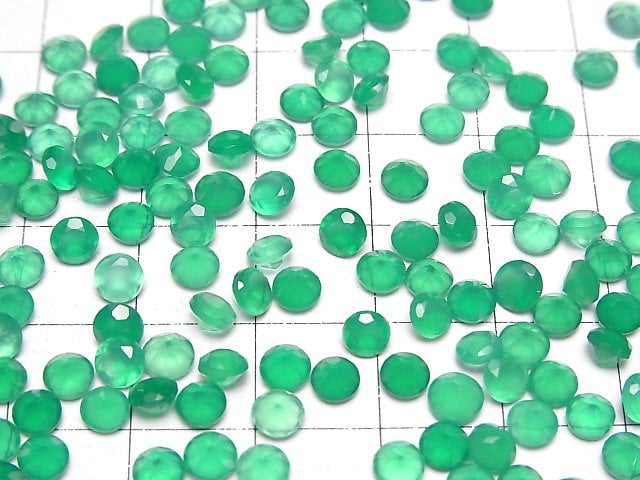 High Quality Green Onyx AAA Loose stone Round Faceted 4x4mm 10pcs
