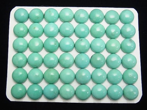 Turquoise AAA- Round Cabochon 8x8x4mm 2pcs