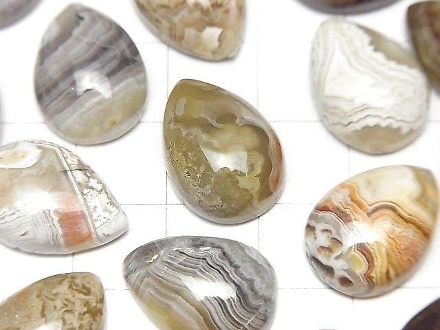 Laguna Lace Achat Birnenform Cabochon 18x13mm 2 Stück