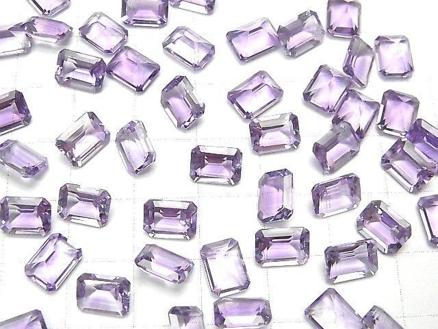 高品質紫水晶 AAA 級裸石 刻面長方形 8x6mm 5顆