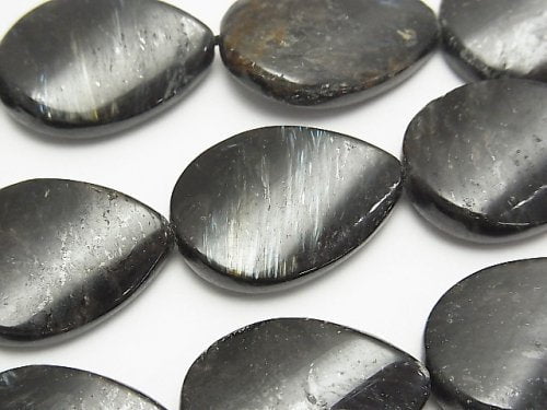 Nuummite / Astrophyllite, Pear Shape, Twist Gemstone Beads