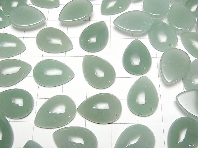 Grüner Aventurin Tropfenform Cabochon 18x13mm 3 Stück