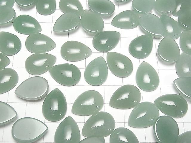 Grüner Aventurin Tropfenform Cabochon 18x13mm 3 Stück