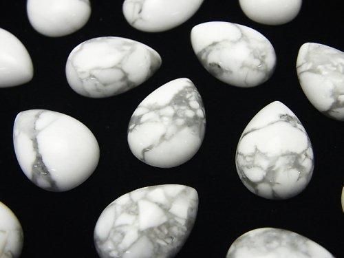 Howlit Magnesit Tropfenform Cabochon 18x13mm 3 Stück