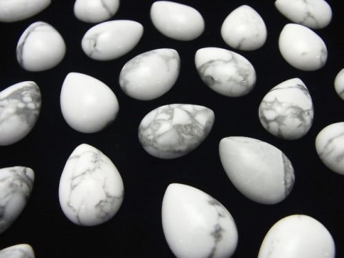 Howlit Magnesit Tropfenform Cabochon 18x13mm 3 Stück
