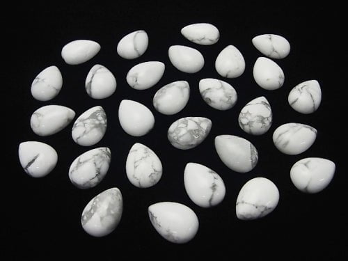 Howlit Magnesit Tropfenform Cabochon 18x13mm 3 Stück