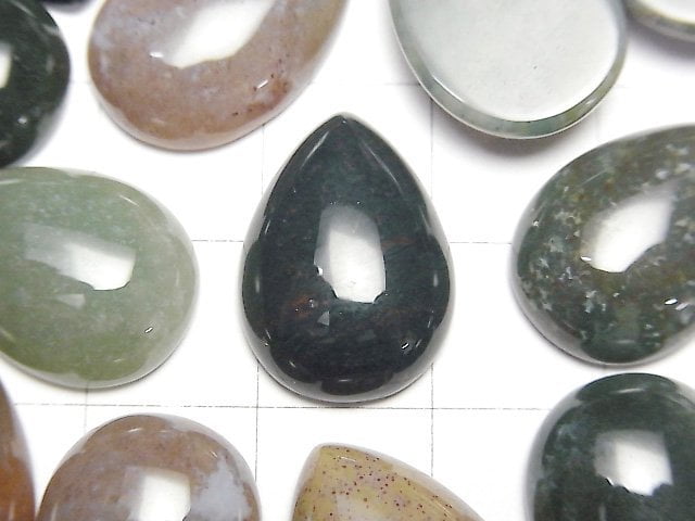 Indischer Achat Tropfenform Cabochon 18x13mm 3 Stück