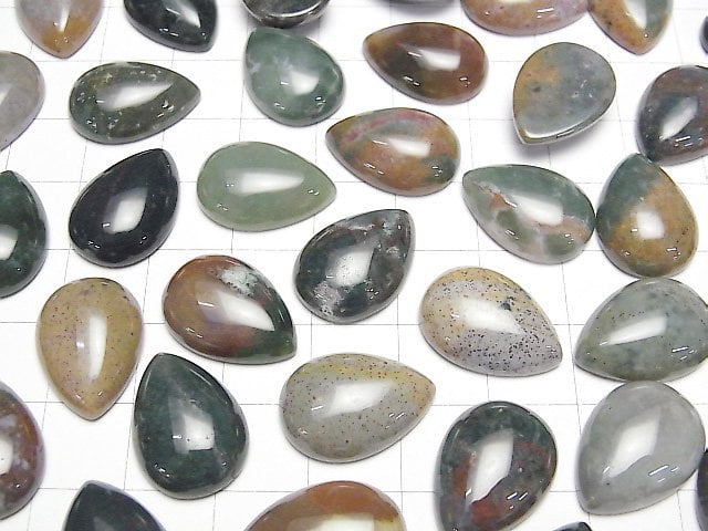 Indischer Achat Tropfenform Cabochon 18x13mm 3 Stück