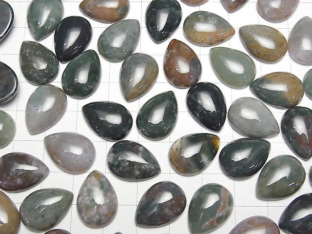 Indischer Achat Tropfenform Cabochon 18x13mm 3 Stück
