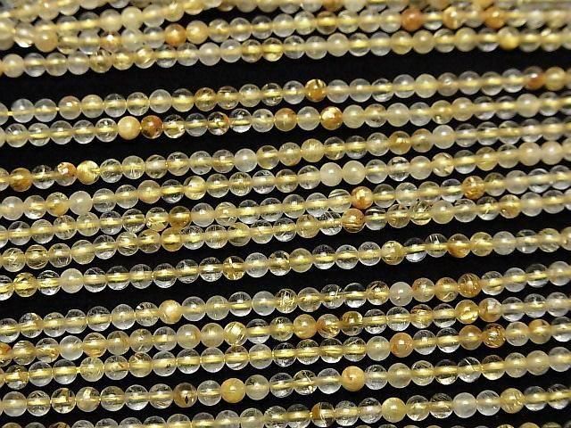 1 fil 6,79 $ ! Quartz rutile AA rond 3 mm, 1 fil de perles (environ 15 pouces/38 cm)