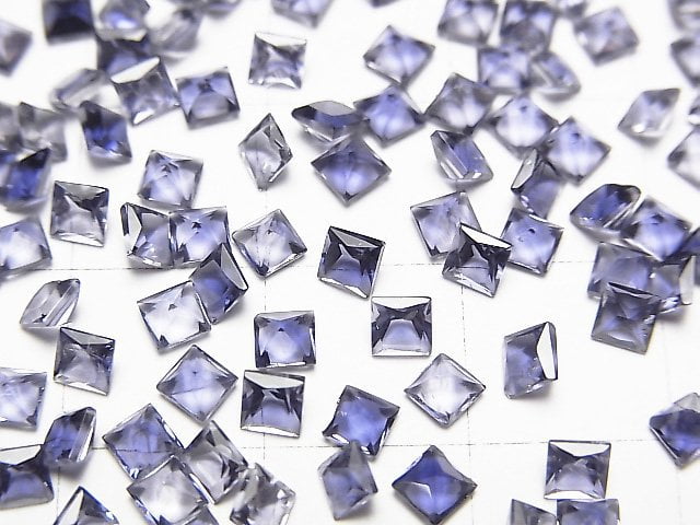 Hochwertiger Iolith AAA Lose Stein Prinzessinnen-Schliff 3x3mm 10Stücke