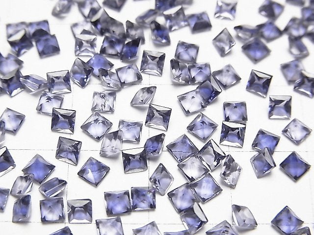 Hochwertiger Iolith AAA Lose Stein Prinzessinnen-Schliff 3x3mm 10Stücke