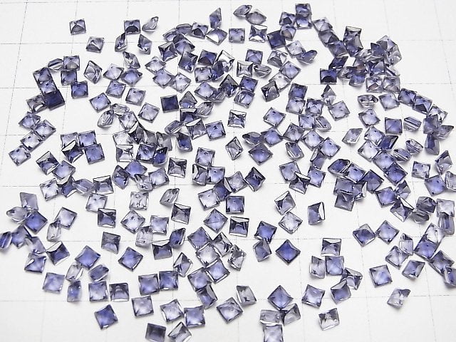 Hochwertiger Iolith AAA Lose Stein Prinzessinnen-Schliff 3x3mm 10Stücke