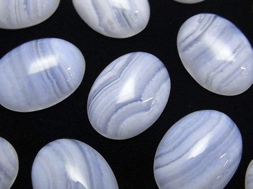 Blue Lace Agate AAA Oval Cabochon 20x15mm 1pc