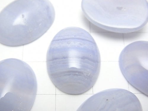 Blue Lace Agate AAA Oval Cabochon 20x15mm 1pc