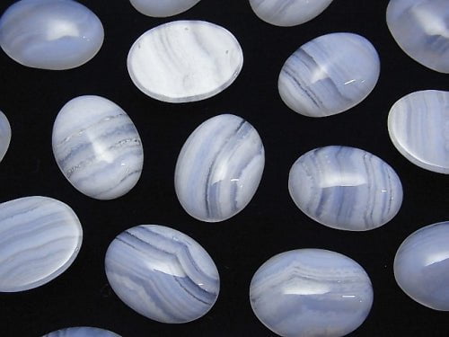 Blue Lace Agate AAA Oval Cabochon 20x15mm 1pc