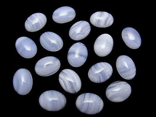 Blue Lace Agate AAA Oval Cabochon 20x15mm 1pc