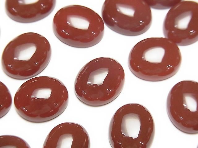 Roter Achat AAA Ovaler Cabochon 12x10mm 4Stücke