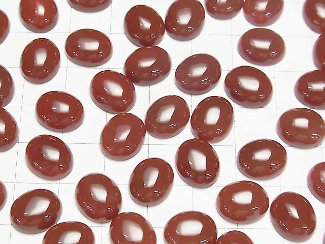 Roter Achat AAA Ovaler Cabochon 12x10mm 4Stücke