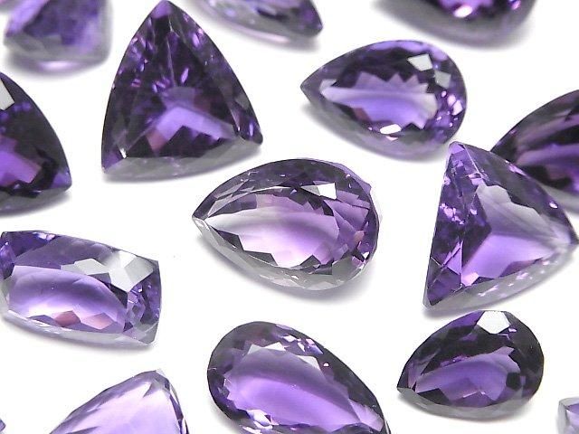 Hochwertiger Amethyst AAA Lose Steine Gemischte Form Facettiert 2 Stück