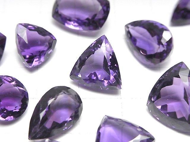 Hochwertiger Amethyst AAA Lose Steine Gemischte Form Facettiert 2 Stück