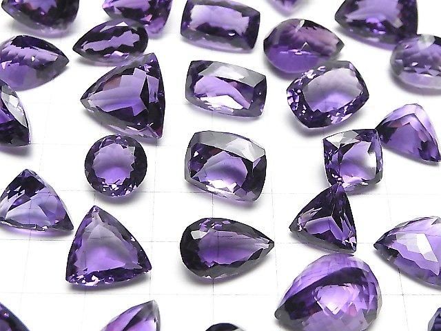 Hochwertiger Amethyst AAA Lose Steine Gemischte Form Facettiert 2 Stück