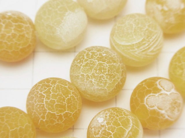 1strand $6.79! Frosted Yellow Color Agate Round 12mm Antique Finish 1strand beads (aprx.14inch / 35cm)