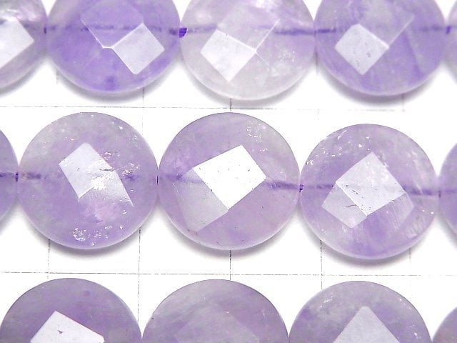 Lavendel-Amethyst AA++ Facettierte Münze 16x16x7mm halb oder 1Strang Perlen (ca. 15 Zoll/37 cm)