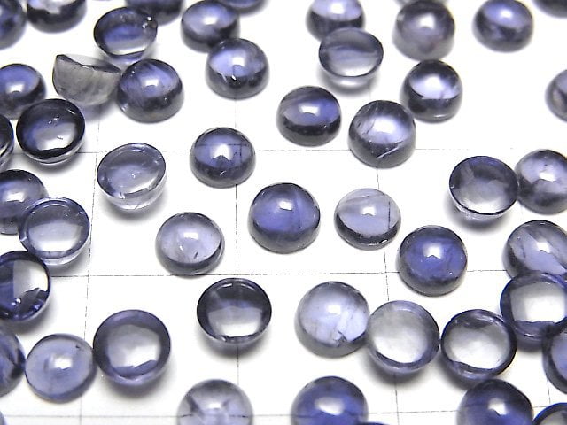 Hochwertiger Iolith AAA Runde Cabochon 5x5mm 5Stk