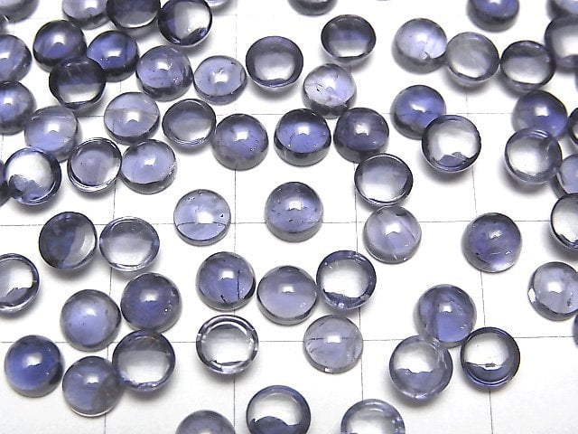Hochwertiger Iolith AAA Runde Cabochon 5x5mm 5Stk