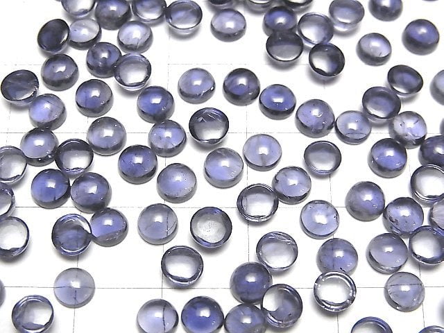 Hochwertiger Iolith AAA Runde Cabochon 5x5mm 5Stk