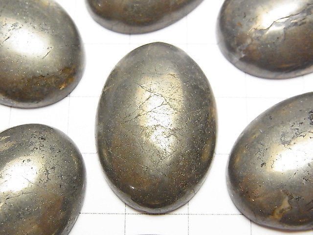 Pyrit Ovaler Cabochon 30x22mm 1Stk