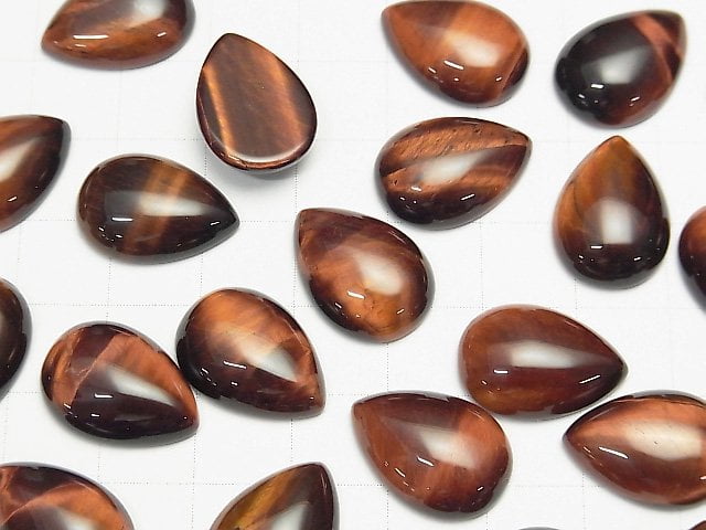 Roter Tigerauge AA++ Birnenform Cabochon 18x13mm 3Stk $4.79!